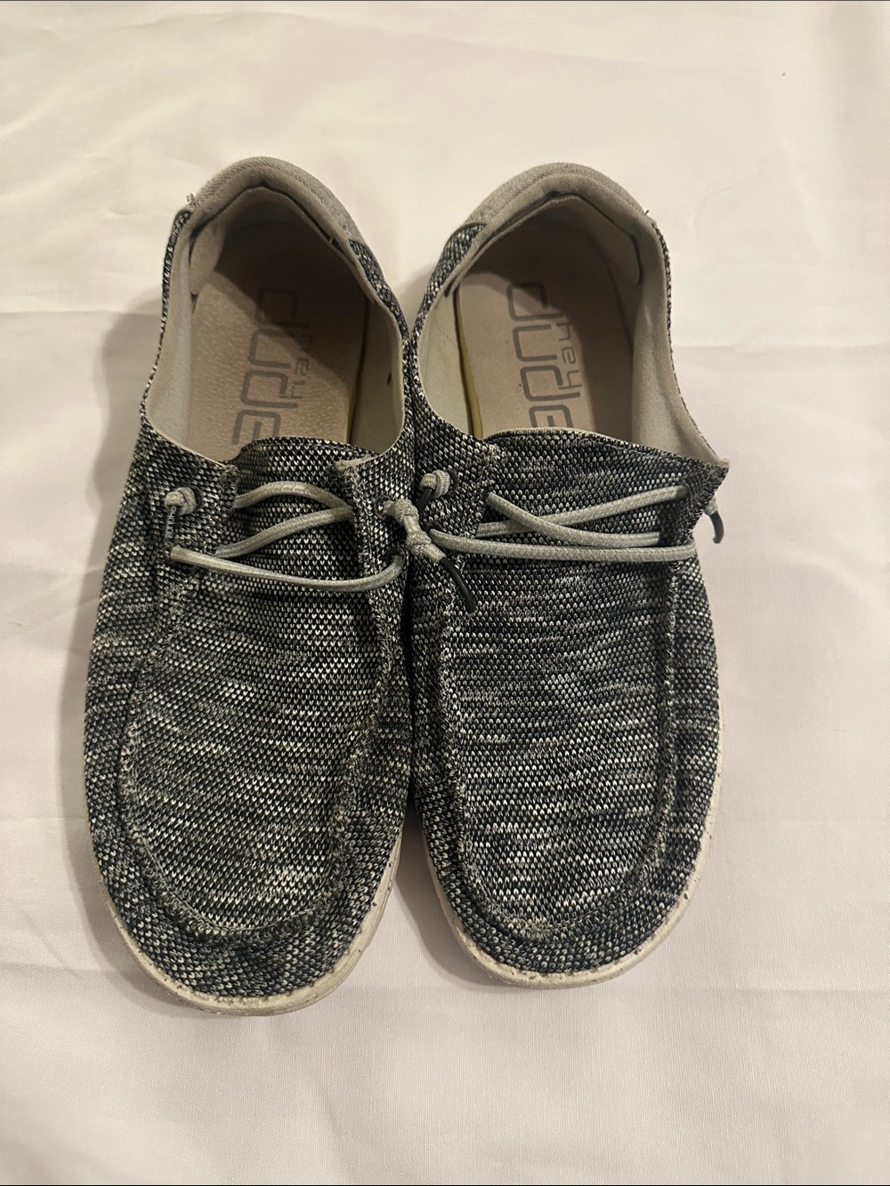 Hey Dude Men's Black & White Knit Slip-On Shoes